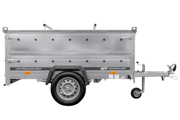 Leichtanhänger auf Federn 200×125 UNITRAILER GARDEN 201/R KIPP mit BIS-Seiten und Aluminiumabdeckung-Neu