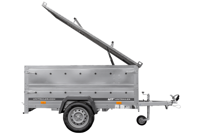 Leichtanhänger auf Federn 200×125 UNITRAILER GARDEN 201/R KIPP mit BIS-Seiten und Aluminiumabdeckung-Neu