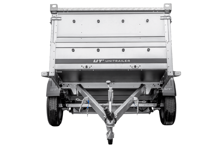 Leichtanhänger auf Federn 200×125 UNITRAILER GARDEN 201/R KIPP mit BIS-Seiten und Aluminiumabdeckung-Neu