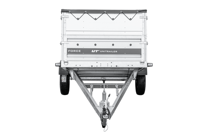 Leichter Anhänger 264×125 UNITRAILER FORCE 264 KIPP mit BIS-Seitenwänden, H-0-Rahmen und grauer Plane-Neu