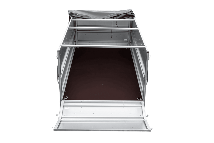 Leichter Anhänger 264×125 UNITRAILER FORCE 264 KIPP mit BIS-Seitenwänden, H-0-Rahmen und grauer Plane-Neu