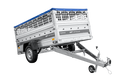 Leichter Anhänger auf Federn 230×125 UNITRAILER FORCE 230/R KIPP mit Gitterwänden, H-0-Rahmen und blauer Plane-Neu