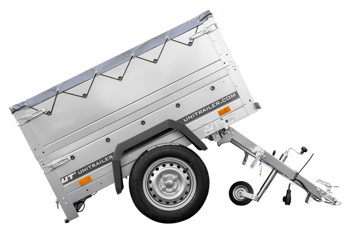 Neu Anhänger GARDEN TRAILER 150 KIPP mit zusätzlichen Bordwänden, Stützrad und Flachplane-Neu