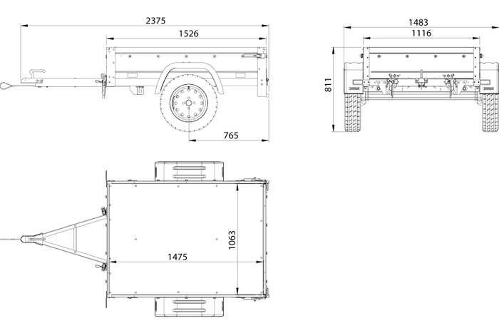Neuanhänger Kipper ungebremst GARDEN TRAILER 150 KIPP mit zusätzlichen Bordwänden, Stützrad, Hochplane und Hochspriegel-Neu