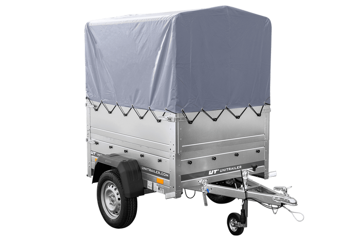 Neuanhänger Kipper ungebremst GARDEN TRAILER 150 KIPP mit zusätzlichen Bordwänden, Stützrad, Hochplane und Hochspriegel-Neu