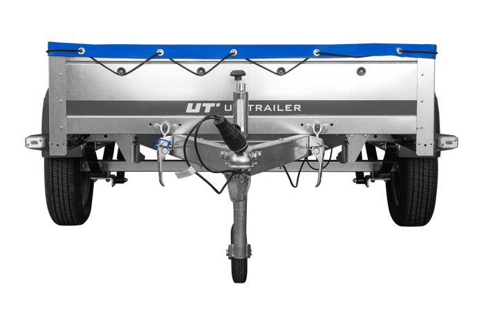 PKW Anhänger auf Blattfedern 200×125 UNITRAILER GARDEN 201/R KIPP mit H-0 Rahmen und blauer Plane-Neu