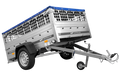 PKW-Anhänger auf Federn 200×125 UNITRAILER GARDEN 201/R KIPP mit Gitterwänden, H-0-Rahmen und blauer Plane-Neu
