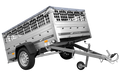 PKW-Anhänger auf Federn 200×125 UNITRAILER GARDEN 201/R KIPP mit Gitterwänden, H-0-Rahmen und grauer Plane-Neu