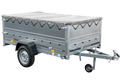 PKW-Anhänger auf Federn 230×125 UNITRAILER GARDEN 230/R KIPP mit BIS-Seiten, H-0-Rahmen und grauer Plane-Neu