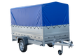 PKW-Anhänger auf Federn 264×125 UNITRAILER GARDEN 264/R KIPP mit BIS-Seiten, H-800-Rahmen und blauer Plane-Neu