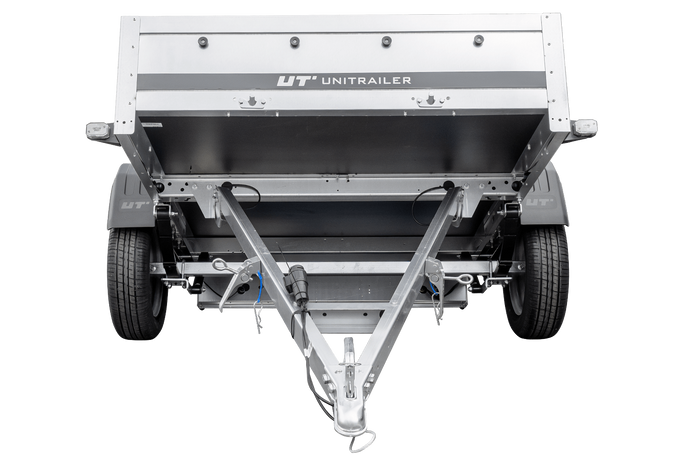 PKW-Anhänger auf Federn 264×125 UNITRAILER GARDEN 264/R KIPP mit BIS-Seiten, H-800-Rahmen und blauer Plane-Neu