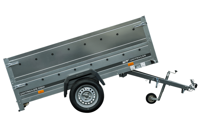 Pkw Anhänger Kipper 230×125 Garden Trailer 230 KIPP Unitrailer 750 kg mit Stützrad und zusätzlichen Bordwänden-Neu