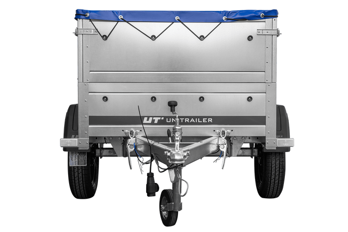 Pkw Anhänger Neu GARDEN TRAILER 150 KIPP mit zusätzlichen Bordwänden, Stützrad und blauer Flachplane-Neu