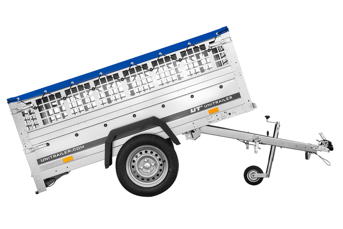 Pkw Planenanhänger GARDEN TRAILER 200 KIPP mit Laubgitteraufsatz, Stützrad, Flachplane und Planenträger-Neu