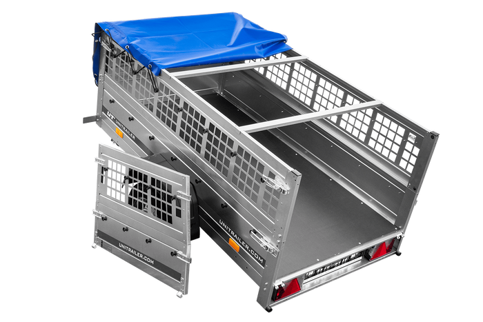 Pkw Planenanhänger GARDEN TRAILER 200 KIPP mit Laubgitteraufsatz, Stützrad, Flachplane und Planenträger-Neu