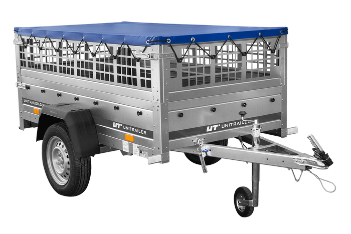 Pkw Planenanhänger GARDEN TRAILER 200 KIPP mit Laubgitteraufsatz, Stützrad, Flachplane und Planenträger-Neu