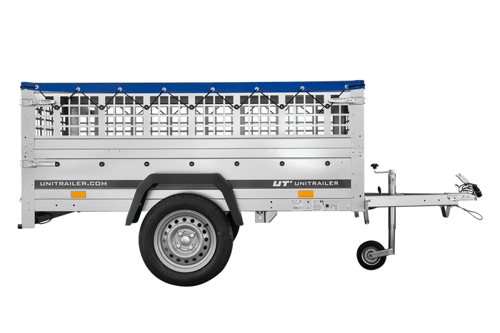 Pkw Planenanhänger GARDEN TRAILER 200 KIPP mit Laubgitteraufsatz, Stützrad, Flachplane und Planenträger-Neu