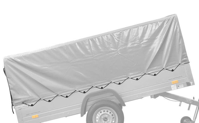 Autotransportanhänger 264×125 UNITRAILER FORCE 264 KIPP mit Gitterwänden, H-800 Rahmen und grauer Plane-Neu