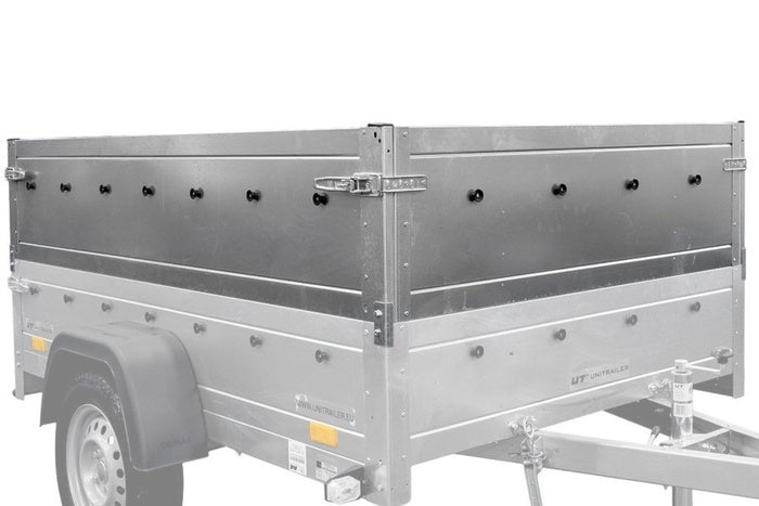 Pkw Anhänger Neu GARDEN TRAILER 150 KIPP mit zusätzlichen Bordwänden, Stützrad und blauer Flachplane-Neu