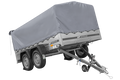 Zweiachsanhänger 264×150 UNITRAILER GARDEN 265/2 KIPP mit H-800 Rahmen und grauer Plane-Neu